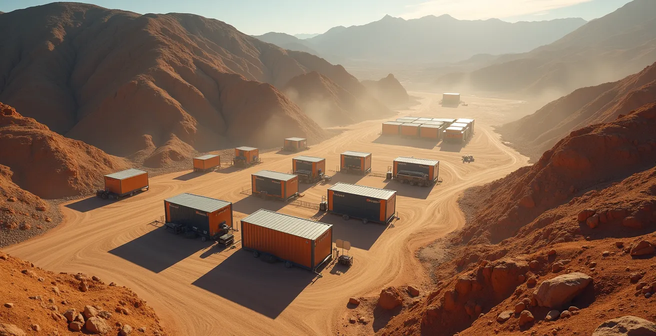 Mobile battery energy storage system at remote mining operation site